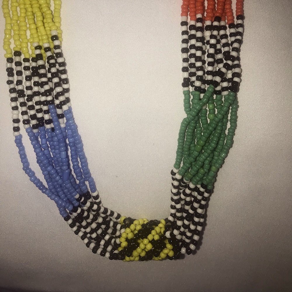 Multi-color Kenyan Beads Necklace, 16”